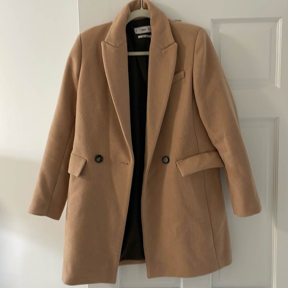 Mango camel wool blend peacoat